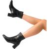 imageDREAM PAIRS Womens Fitted Stretch Ankle Boots Fashion Low Chunky Heel Almond Toe Fall Heeled Booties ShoesBlackpu