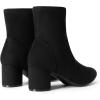 imageDREAM PAIRS Womens Fitted Stretch Ankle Boots Fashion Low Chunky Heel Almond Toe Fall Heeled Booties ShoesBlacksuede
