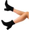 imageDREAM PAIRS Womens Fitted Stretch Ankle Boots Fashion Low Chunky Heel Almond Toe Fall Heeled Booties ShoesBlacksuede