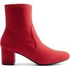 imageDREAM PAIRS Womens Fitted Stretch Ankle Boots Fashion Low Chunky Heel Almond Toe Fall Heeled Booties ShoesRedsuede