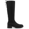 imageDREAM PAIRS Womens Lace Up Back Knee High Fashion Boots Low Block Heel Riding Boots Round Toe Side Zipper Fall BootsBlacknubuck