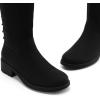 imageDREAM PAIRS Womens Lace Up Back Knee High Fashion Boots Low Block Heel Riding Boots Round Toe Side Zipper Fall BootsBlacknubuck
