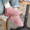 imageDREAM PAIRS Ankle Winter Mini Boots for Women Genuine Suede Faux Fur Lining Water Resistant Warm Snow Boots Slip On Memory Foam Comfort Booties FuzzyClassicPink