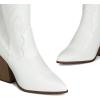 imageDREAM PAIRS Cowboy Boots For Women Comfortable Pull On Zipper Chunky Heel Pointed Toe Embroidered Western Cowgirl Knee High BootsWhite