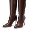 imageDREAM PAIRS Knee High Boots for Women Sexy Pointed Toe Stiletto High Heel Boots Fashion ampamp Classic Dress ShoesBrown