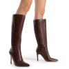 imageDREAM PAIRS Knee High Boots for Women Sexy Pointed Toe Stiletto High Heel Boots Fashion ampamp Classic Dress ShoesBrown