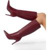 imageDREAM PAIRS Knee High Boots for Women Sexy Pointed Toe Stiletto High Heel Boots Fashion ampamp Classic Dress ShoesBurgundy