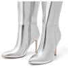 imageDREAM PAIRS Knee High Boots for Women Sexy Pointed Toe Stiletto High Heel Boots Fashion ampamp Classic Dress ShoesSilverpat