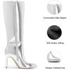 imageDREAM PAIRS Knee High Boots for Women Sexy Pointed Toe Stiletto High Heel Boots Fashion ampamp Classic Dress ShoesSilverpat