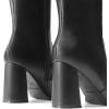 imageDREAM PAIRS Knee High Boots for Women Square Toe Gogo Chunky Heel with Side ZipBlack