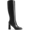imageDREAM PAIRS Knee High Boots for Women Square Toe Gogo Chunky Heel with Side ZipBlack