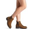 imageDREAM PAIRS Womens Ankle Boots Chunky Low Heel Chelsea Booties Slip On Elastic Fall Short BootsCamel
