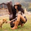 imageDREAM PAIRS Womens Cowboy Boots Pull On Cowgirl Boots Mid Calf Western Boots Available in Regular and Wide CalfTan