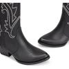 imageDREAM PAIRS Womens Cowboy Cowgirl Boots Embroidered Pointed Toe Low Heel Western Mid Calf Boot for Theme Party Country ConcertBlack