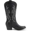 imageDREAM PAIRS Womens Cowboy Cowgirl Boots Embroidered Pointed Toe Low Heel Western Mid Calf Boot for Theme Party Country ConcertBlack