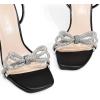 imageDREAM PAIRS Womens Double Bowknots Crystal Sandals Clear Slingback Heels Square Toe Shoes for Party WeddingBlack