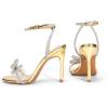 imageDREAM PAIRS Womens Double Bowknots Crystal Sandals Clear Slingback Heels Square Toe Shoes for Party WeddingGoldpat