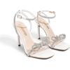 imageDREAM PAIRS Womens Double Bowknots Crystal Sandals Clear Slingback Heels Square Toe Shoes for Party WeddingWhite
