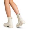 imageDREAM PAIRS Womens Elastic Chelsea Ankle Boots Fashion Low Chunky Heel Platform Lug Sole Short Booties ShoesBeige