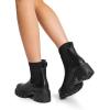 imageDREAM PAIRS Womens Elastic Chelsea Ankle Boots Fashion Low Chunky Heel Platform Lug Sole Short Booties ShoesBlack