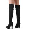 imageDREAM PAIRS Womens HIGHPLAT Black Chunky Thigh High Over The Knee High Heel BootsBlack