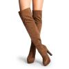 imageDREAM PAIRS Womens HIGHPLAT Black Chunky Thigh High Over The Knee High Heel BootsBrown