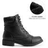 imageDREAM PAIRS Womens Lace Up Combat boots Ankle BootiesBlack
