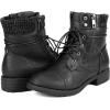 imageDREAM PAIRS Womens Lace Up Combat boots Ankle BootiesBlack