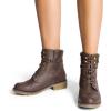 imageDREAM PAIRS Womens Lace Up Combat boots Ankle BootiesBrown