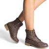imageDREAM PAIRS Womens Lace Up Combat boots Ankle BootiesBrown