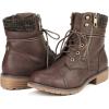 imageDREAM PAIRS Womens Lace Up Combat boots Ankle BootiesBrown