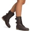 imageDREAM PAIRS Womens Mid Calf Builtin Wallet Pocket Lace up Military Combat BootsBrown