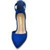 imageDREAM PAIRS ANNEE Pointed Toe Low Chunky Heels Pump ShoesRoyalBlue