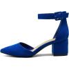 imageDREAM PAIRS ANNEE Pointed Toe Low Chunky Heels Pump ShoesRoyalBlue