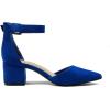 imageDREAM PAIRS ANNEE Pointed Toe Low Chunky Heels Pump ShoesRoyalBlue