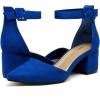 imageDREAM PAIRS ANNEE Pointed Toe Low Chunky Heels Pump ShoesRoyalBlue