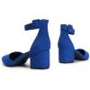 imageDREAM PAIRS ANNEE Pointed Toe Low Chunky Heels Pump ShoesRoyalBlue