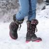 imageDREAM PAIRS Boys Girls Snow Boots WaterResistant Outdoor Warm Cozy AntiSlip Mid Calf Faux Fur Lining Insulated Winter Shoes for LittleBig KidsBlackPink
