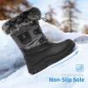 imageDREAM PAIRS Boys Girls Snow Boots WaterResistant Outdoor Warm Cozy AntiSlip Mid Calf Faux Fur Lining Insulated Winter Shoes for LittleBig KidsGreyBlack