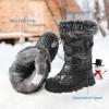 imageDREAM PAIRS Boys Girls Snow Boots WaterResistant Outdoor Warm Cozy AntiSlip Mid Calf Faux Fur Lining Insulated Winter Shoes for LittleBig KidsGreyBlack