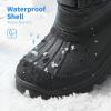 imageDREAM PAIRS Boys Girls Snow Boots WaterResistant Outdoor Warm Cozy AntiSlip Mid Calf Faux Fur Lining Insulated Winter Shoes for LittleBig KidsGreyBlack