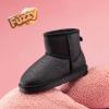 imageDREAM PAIRS Girls Boys Boots Kids Winter Ankle Faux Fur Lined Snow Shoes FuzzyClassic Kids Low Boot for ToddlerLittle KidBig KidBlackglitter