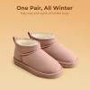 imageDREAM PAIRS Girls Boys Boots Kids Winter Ankle Faux Fur Lined Warm Snow Shoes Kid Short Boots for Little KidBig KidPink