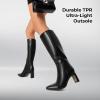 imageDREAM PAIRS Knee High Boots Women Chunky Block Heel Square Toe Side Zipper Tall Boots for WomenBlackpu