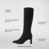 imageDREAM PAIRS Knee High Boots Women Chunky Block Heel Square Toe Side Zipper Tall Boots for WomenBlacksuede