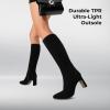 imageDREAM PAIRS Knee High Boots Women Chunky Block Heel Square Toe Side Zipper Tall Boots for WomenBlacksuede