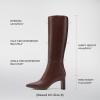 imageDREAM PAIRS Knee High Boots Women Chunky Block Heel Square Toe Side Zipper Tall Boots for WomenBrownpu