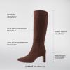 imageDREAM PAIRS Knee High Boots Women Chunky Block Heel Square Toe Side Zipper Tall Boots for WomenBrownsuede
