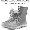 imageDREAM PAIRS Snow Boots for Women Waterproof Mid Calf Lace Up Duck Boots Warm Faux Fur FuzzyGo Bold Winter Boots for OutdoorLight Grey