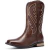 imageBruno Marc Mens Durable Cowboy Classic Slip on Western Boots with Chic Embroidered Durable Short Fashionable Western BootsCoffee